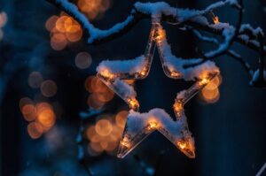 Christmas lights and star
